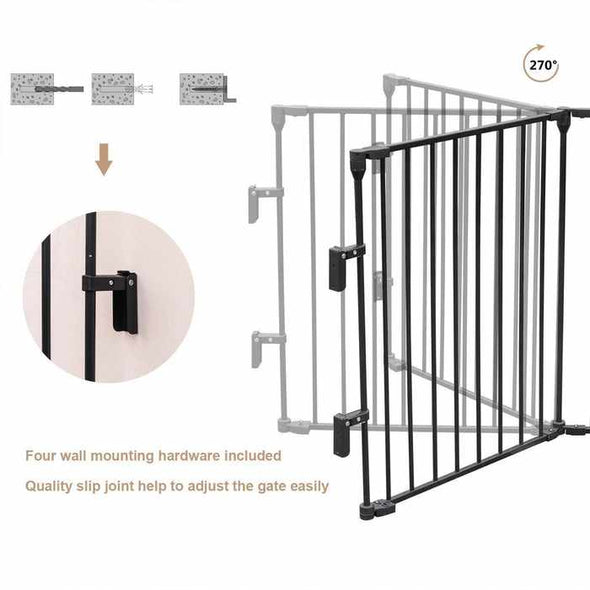 Extra Wide Baby Safety Door Stair Gate Play Yard-Aroflit