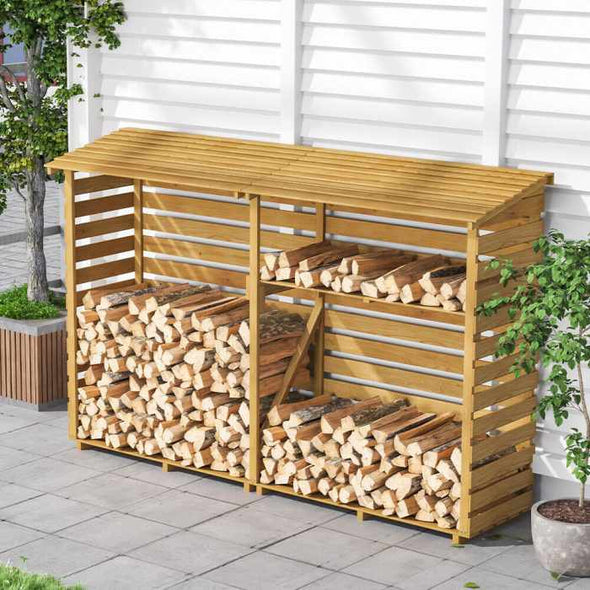 FirePod™ Wooden Log Store Outdoor Firewood Storage Shelf