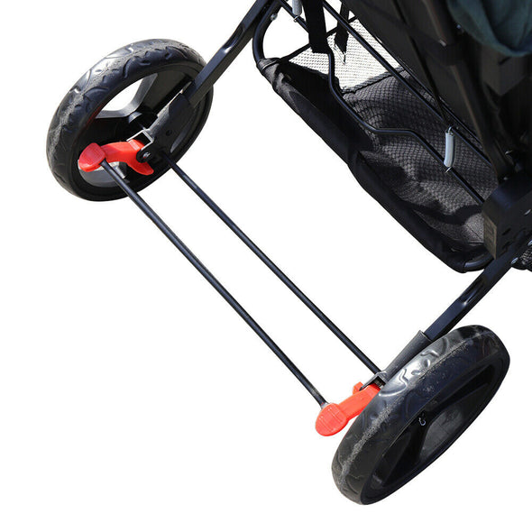 Foldable twin baby stroller