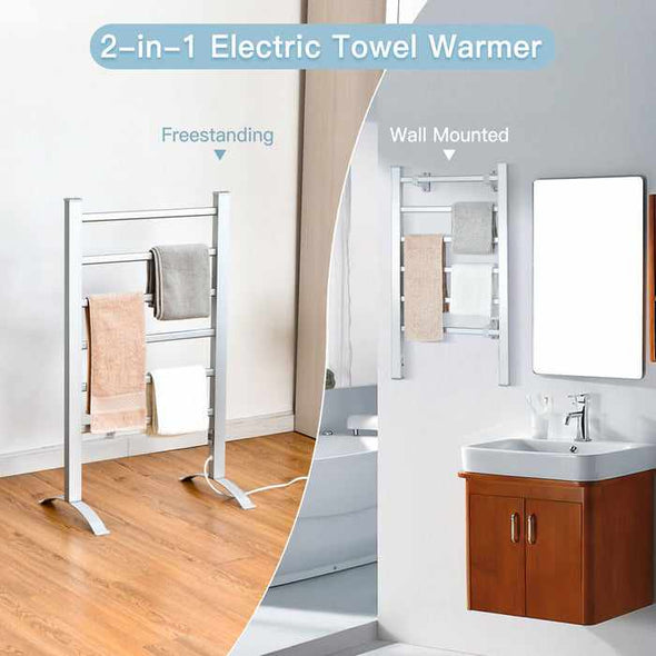 Free Standing Electric Heated Towel Warmer Rack-Aroflit