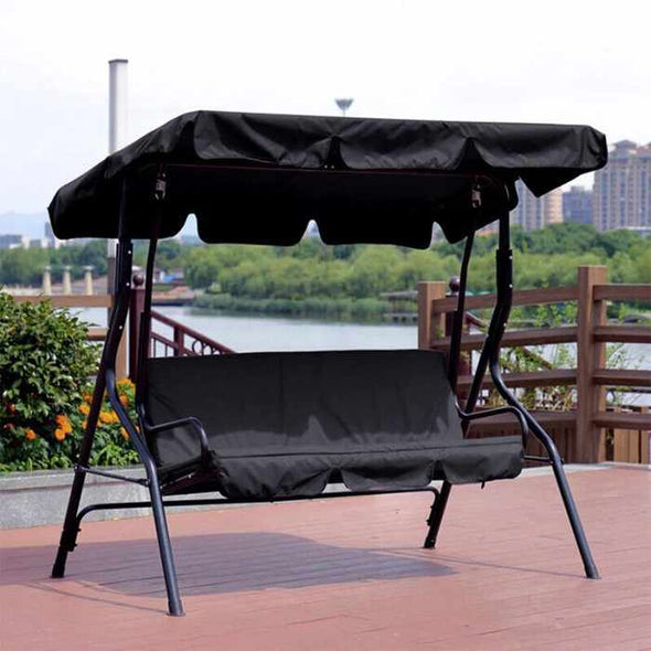 Garden Swing Chair 3 Seater Metal Hammock Patio Canopy