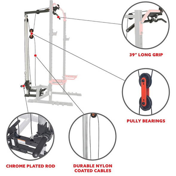 Gym Power Squat Half Rack For Home With Lats Pulldown-Aroflit