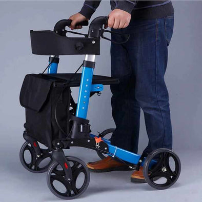 Heavy Duty 4 Wheeled Rollator Walker Transport Chair-Aroflit