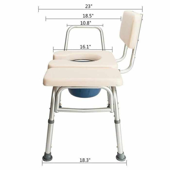 Heavy Duty Adults Bedside 3 in 1 Commode Potty Chair﻿-Aroflit
