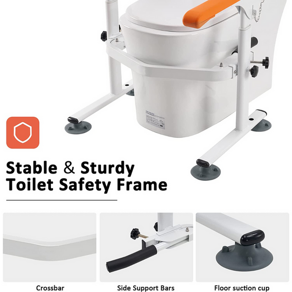 Heavy Duty Handicap Toilet Safety Grab Bar Assist Frame Rails-Aroflit