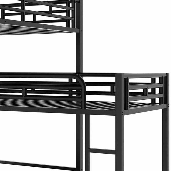 Heavy Duty L Shaped Triple Tier Bunk Bed-Aroflit