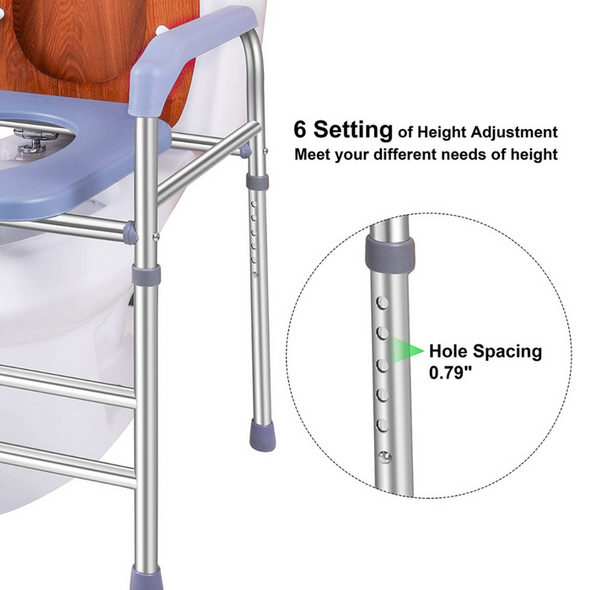 Heavy Duty Raised Elevated Toilet Seat With Handles-Aroflit