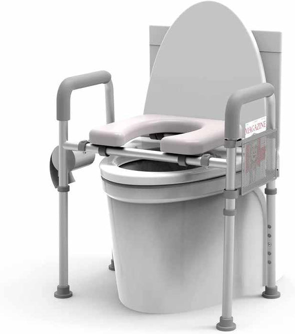 Heavy Duty Raised Elevated Toilet Seat With Handles-Aroflit