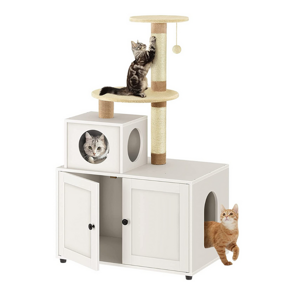 Hidden Cat Litter Box Enclosure Furniture Cabinet-Aroflit