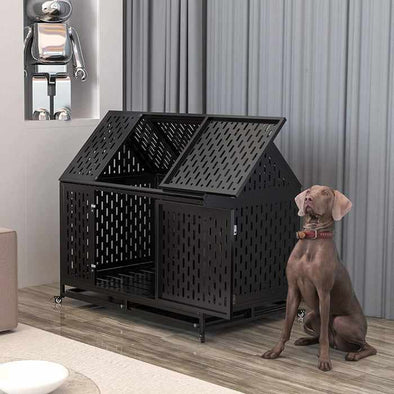 Indestructible Heavy Duty Dog Escape Proof Kennel Crate-Aroflit