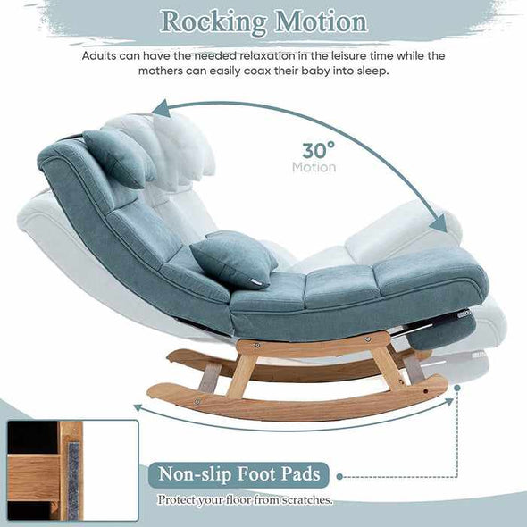 Indoor Bedroom Zero Gravity Chaise Lounge Rocking Chair-Aroflit
