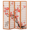 Japanese Wooden Folding Room Divider Privacy Screen-Aroflit