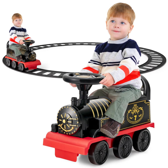 JollyRide™️ Electric Christmas Train Ride On Toy with Tracks