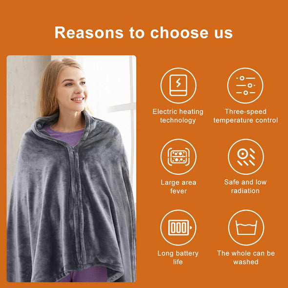 Kalea™ Electric Heated Throw Blanket & Warn Shawl for Winter