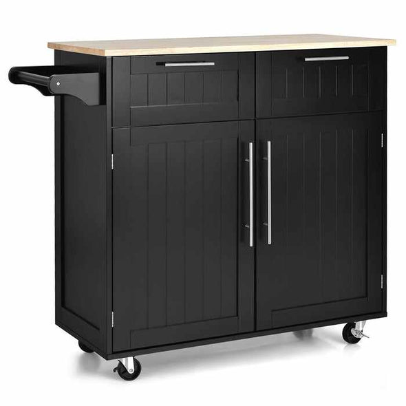 Kitchen Rolling Island Storage Cart With Wheels-Aroflit