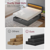 LED Queen Upholstered Bed Frame With Headboard-Aroflit