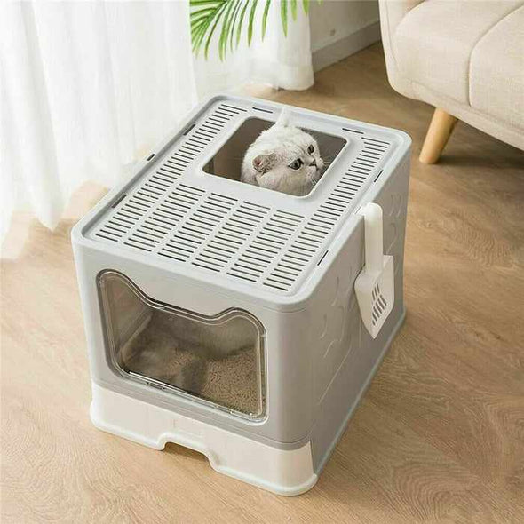 Large Cat Top Entry Self Cleaning Covered Litter Box-Aroflit