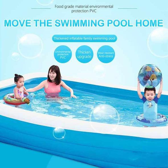 Large Family Inflatable Swimming Pool Garden Outdoor Summer Fun Paddling Pool