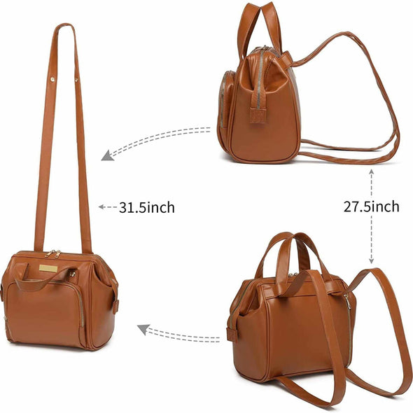 Leather changing bag – Mini Baby tote bag