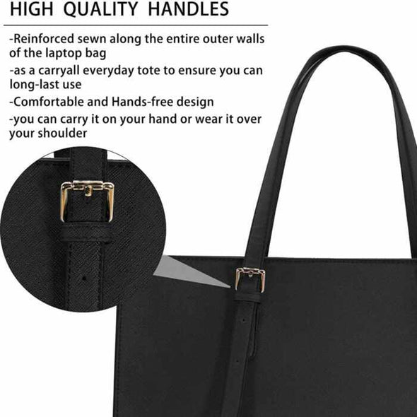 Leather laptop bag for women