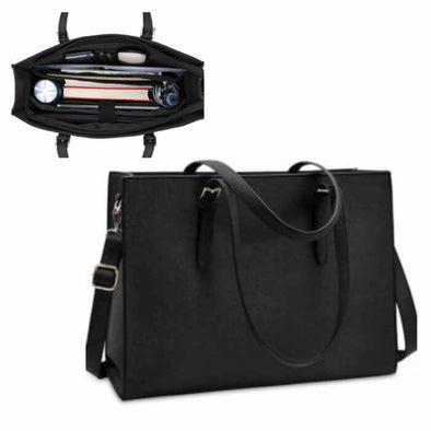 Leather laptop bag for women