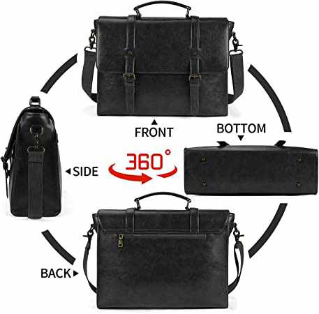 Leather messenger bag – Black Men’s Laptop bag