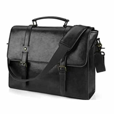 Leather messenger bag – Black Men’s Laptop bag