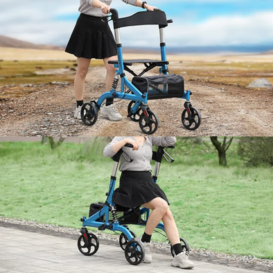 Lightweight Rolling Bariatric Rollator Walker With Seat-Aroflit