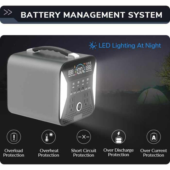 Lithium Battery 1000W Portable Power Station Solar Generator