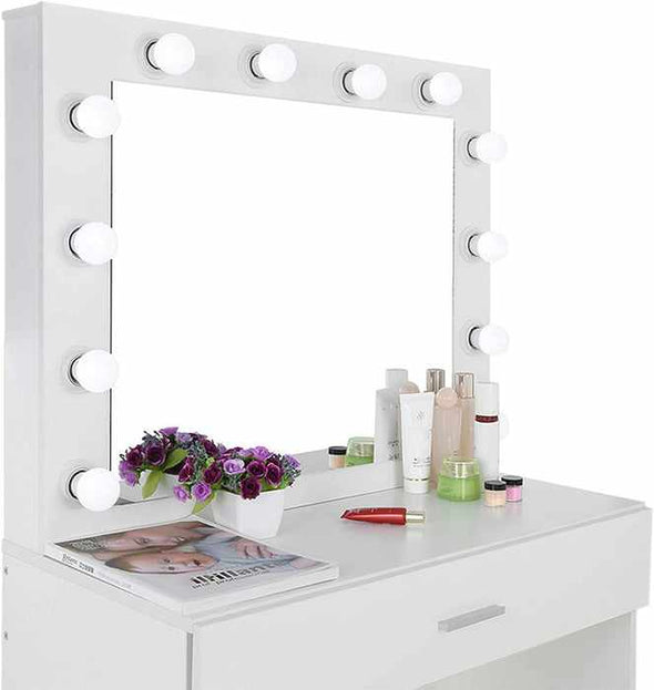 Makeup Vanity Mirror Desk With LED Lights-Aroflit