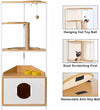 Modern Cat Climbing Condo Tower Tree With Litter Box-Aroflit