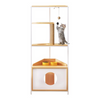 Modern Cat Climbing Condo Tower Tree With Litter Box-Aroflit