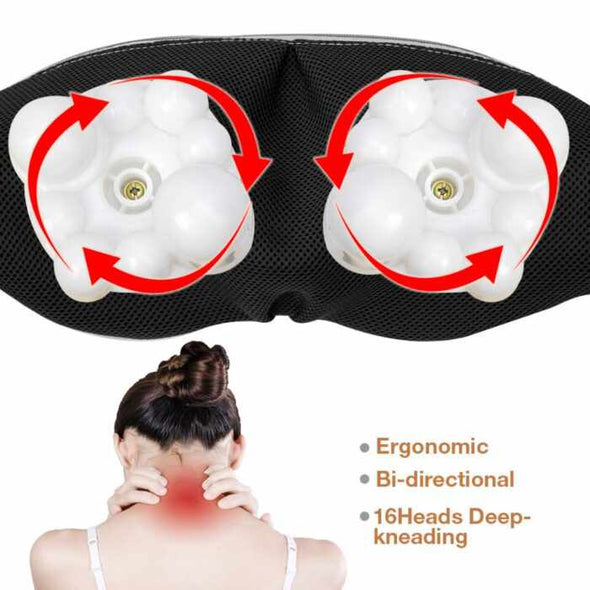 Neck Shoulder and Back Massager With Heat Massage / Low Noise and Over Heating Protection Mode – Beige / 4 Keys