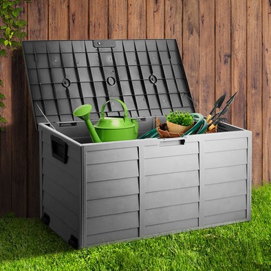 75 Gallon Waterproof Outdoor Storage Box with Wheels for Cushions