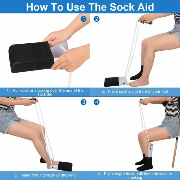 OarKoo™ Sock Aid Kit, Sock Remover, Shoe Helper with Long Shoe Horn