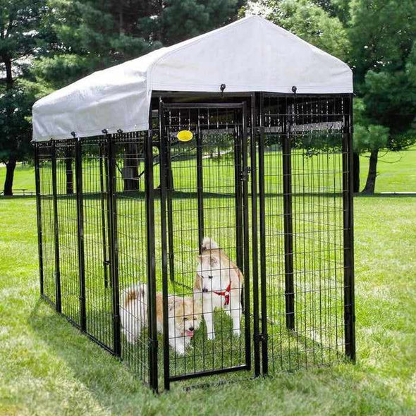 Outdoor Extra Large Heavy Duty Covered Roof Dog Kennel-Aroflit