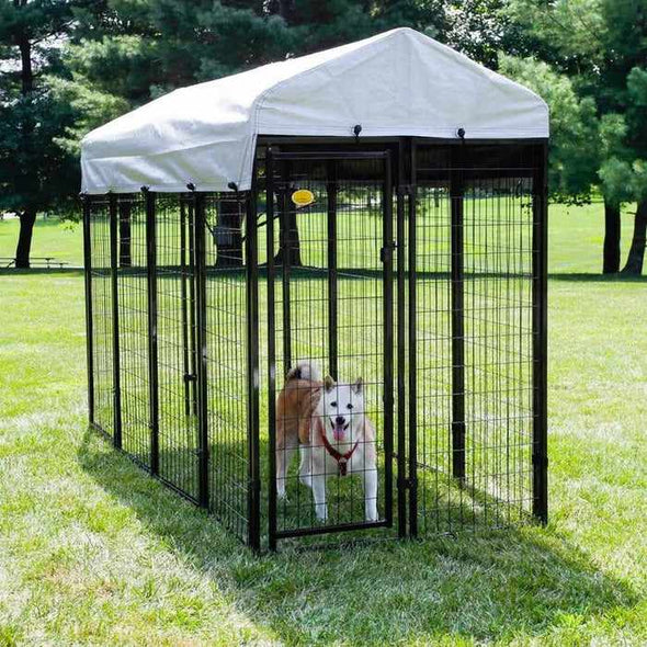 Outdoor Extra Large Heavy Duty Covered Roof Dog Kennel-Aroflit