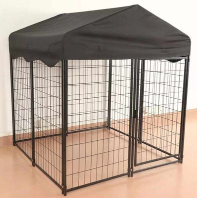 Outdoor Extra Large Heavy Duty Covered Roof Dog Kennel-Aroflit