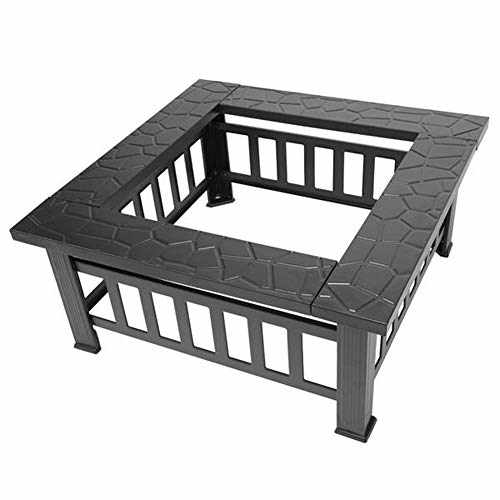 Outdoor Fire Pit Table – Heavy Duty Iron Mesh and Frame – 25.35 lbs / Black