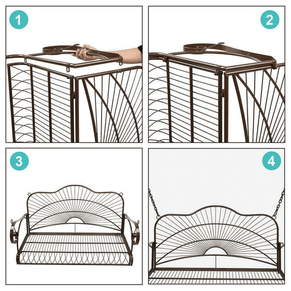 Outdoor Patio Porch Hanging Swing Chair With Stand-Aroflit