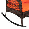 Outdoor Patio Wicker Rocking Chair With Cushions-Aroflit