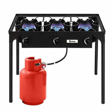 Outdoor Propane Gas 3-Stoves Burner Cooker Stand-Aroflit