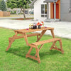 Outdoor Wooden Folding Picnic Table Bench-Aroflit