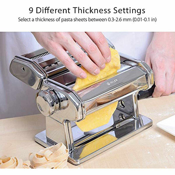 Pasta Machine, 9 Adjustable Thickness Settings Pasta Maker