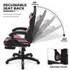 Pink Comfortable Ergonomic Reclining Gaming Chair-Aroflit