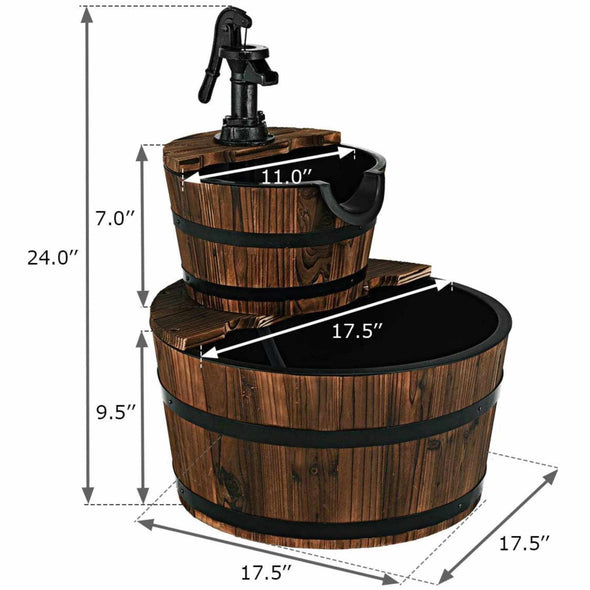 Ponder™ – 2 Tier Wooden Garden Water Feature