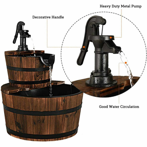 Ponder™ – 2 Tier Wooden Garden Water Feature