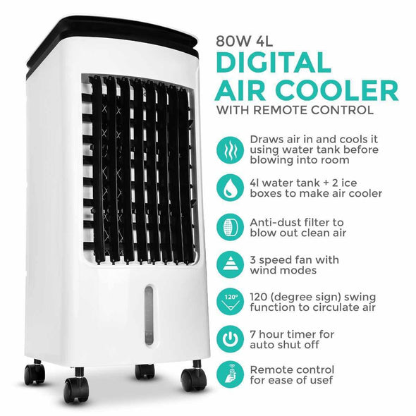 Portable Air Cooler Humidifier with Remote Control