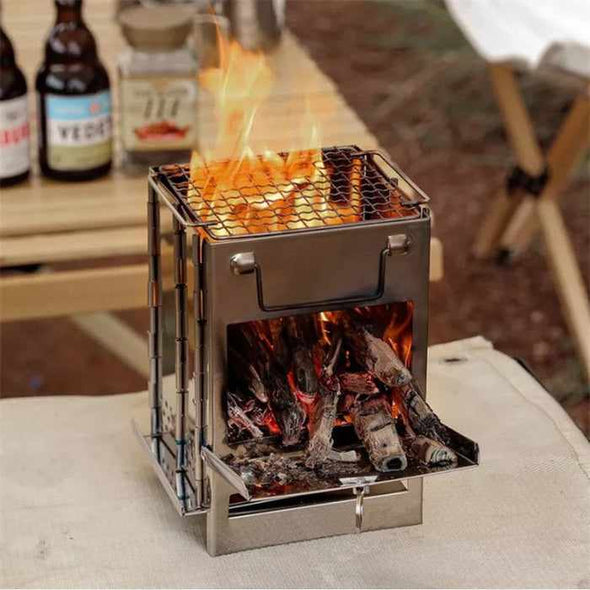 Portable Backpacking Camping Tent Wood Stove Cooker-Aroflit