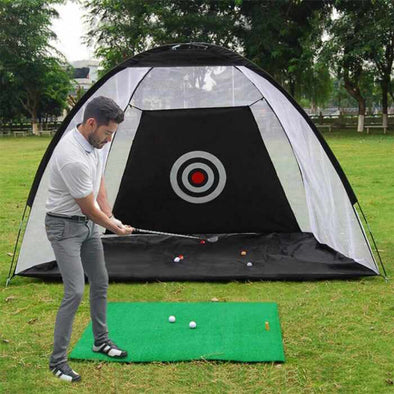 Portable Golf Practice Net 2M Cage for Indoor-Outdoor in Black with Carrying Bag